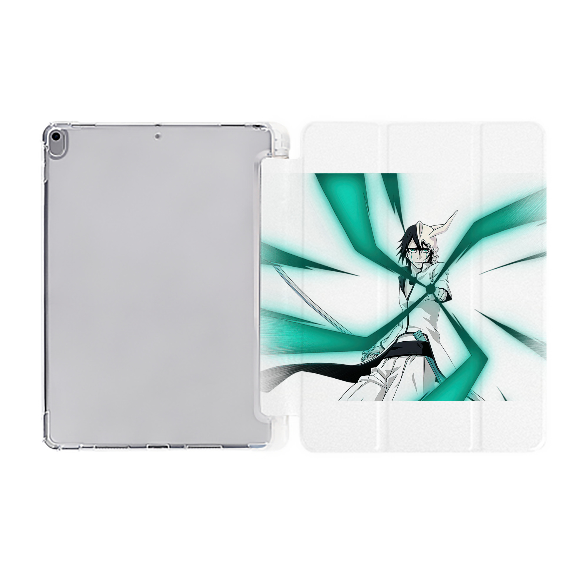 （画像用） ブリーチ ウルキオラ·シファー BLEACH Ulquiorra cifer IPad ケース ペン収納付き 三つ折りスタンド PUレザー×シリコン 対応機種9.5/10.5/10.9インチ